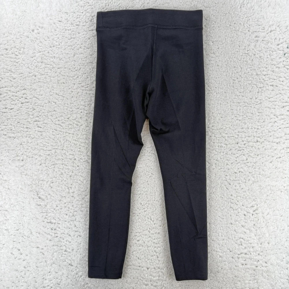 Nike Leggings Womens M Black Mid Rise Ankle Jersey Logo Pants Stretch DV7789-010